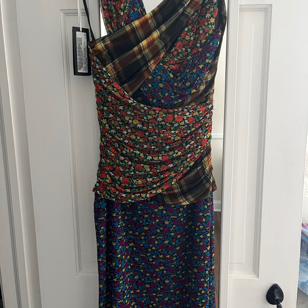 Versus Versace Floral Plaid Dress